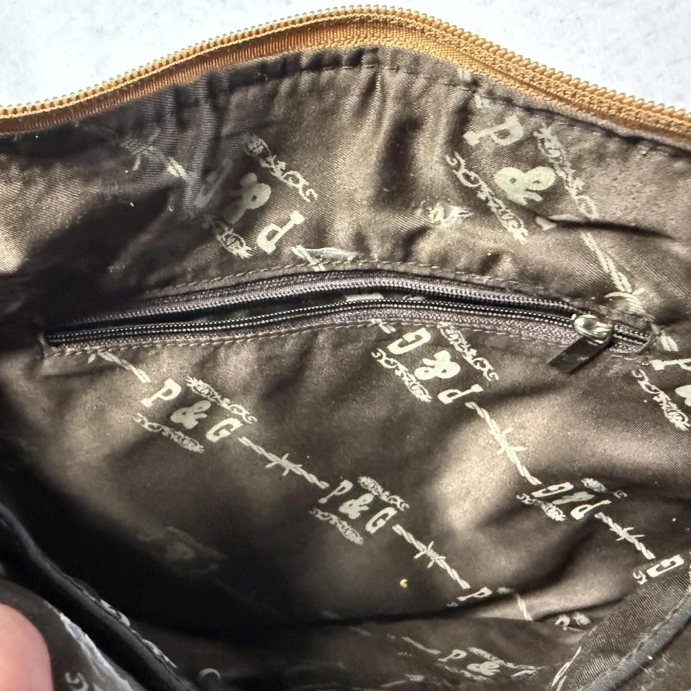 P&G Collection Western Embroidered Shoulder Handbag Womens Tooled Y2K Cowboycore